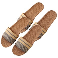 THE ZAKKA 圖案彩色亞麻拖鞋, 灰色, 2組