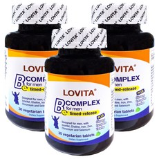 Lovita 男性緩釋型養生活力B群，30錠素食錠, 1.2g, 30顆, 3罐