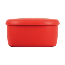 SiliPot 鉑金矽膠 冰溫嚐鮮盒 L 600ml, 韓國製造, 無凹槽設計, 堆疊好收納, 時尚紅, 1個