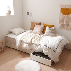 보니애가구 디오니 침대프레임 + 스파인코어 매트리스 세트 방문설치, 화이트