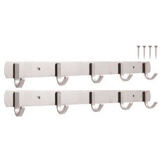 Cholmuldaejang 不鏽鋼多功能5孔板壁掛衣架, 銀色, 2個