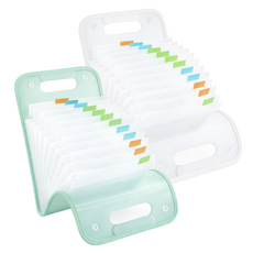 아코디언 파일 가방, 화이트, 그린, 2개