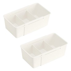 Damaland 可調節長度收納盒, 2個, 單一顏色