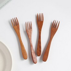 NICOTT 木製甜點叉 L, 單一顏色, 4個