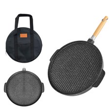 QUEEN SENSE 露營用雙面戶外烤盤BBQ燒烤盤, 32厘米, 1個