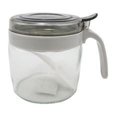 樂司廚品 圓形玻璃調味罐 附匙, 300ml, 1組