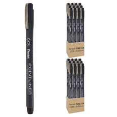 Pentel 飛龍文具 POINTLINER 代針筆 0.03mm, 12支裝, S20P-03A, 2盒