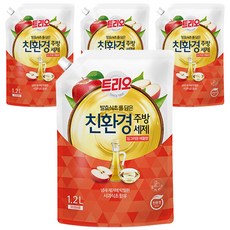 트리오 발효식초 담은 친환경 주방세제 애플향, 1.2L, 4개