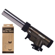 바이브업 액화방지 부탄가스 캠핑 조리 요리용 메탈토치, 실버, 1개