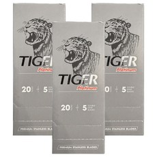 TIGER 雙面刮鬍刀片, 3個, 100片