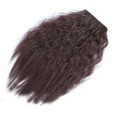하이유니 히피 펌 헤어뽕 정수리 붙임머리 피스 9 x 32 cm, 다크브라운, 1개