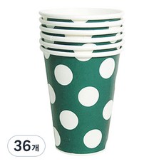 Partypia 圓點圖案綠色紙杯, 6個