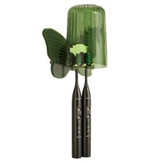 PEONIST 浴室漱口杯牙刷架, 綠色蝴蝶, 1個