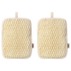 f3系統 沐浴與淋浴兩用身體去角質手套, 2個, 1入, 米黃色