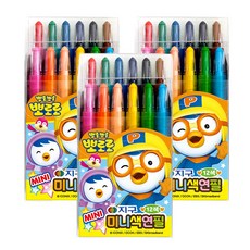 지구화학 뽀로로 미니 색연필, 12색, 3개