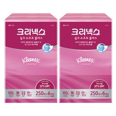 크리넥스 실크소프트 천연펄프 미용티슈 2겹, 250매, 12개