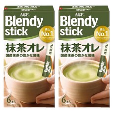 AGF Blendy 抹茶歐雷 國產抹茶的豐富風味, 9.7g, 6條, 2盒