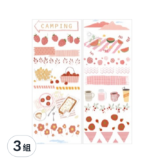 德德小品集 簡涼生活系列 和紙膠帶 70mm x 5m, 桃紅色, 3組