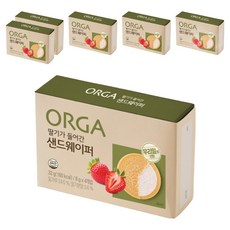 올가홀푸드 딸기가 들어간 샌드웨이퍼, 딸기맛, 32g, 6개
