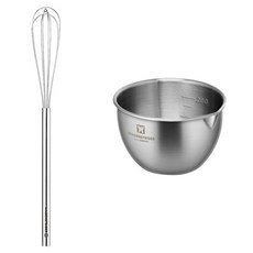 WAGENSTEIGER 不鏽鋼迷你圓形打蛋器 25公分 + 小號調理盆組合, 1套, 單一顏色