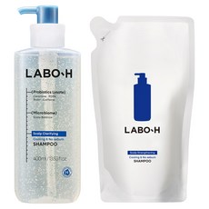 라보에이치 스칼프 쿨링 노세범 기능성샴푸 400ml + 리필 400ml, 1세트