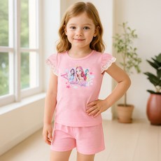 시크릿쥬쥬 여아용 나비 이지 5부 실내복 상하의 세트