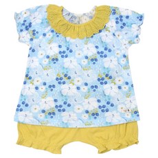 ORGANICMOM 嬰幼兒用透氣黃色July短袖內衣上下套裝 MFM4EE07