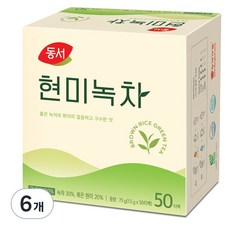 동서 현미녹차 티백, 1.5g, 50개입, 6개