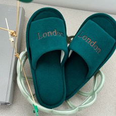 La Bellaco 蜂蜜世界城市刺繡室內拖鞋, 1個, 深藍綠色