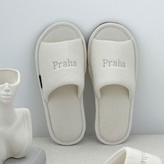 La Bellaco 蜂蜜世界城市刺繡室內拖鞋, 1個, 奶油色