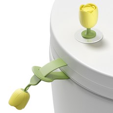 PICKYPICKS 馬桶蓋坐墊套矽膠把手花朵組, 黃色, 1套