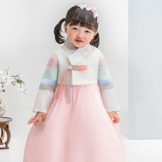 金童兒 女星花彩緞 女童用 兒童韓服套裝 AW144