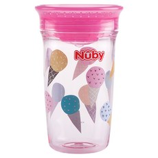 Nuby 晶透360度喝水杯 300ml, 款式隨機, 1個