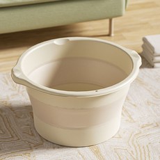 유자마켓 접어쓰는 발지압 족욕대야, 1개, 베이지