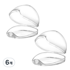 아이벨류 노리개 젖꼭지 쪽쪽이 페블 케이스, 투명, 6개
