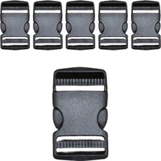 塑膠插扣 38mm, 黑色, 6個