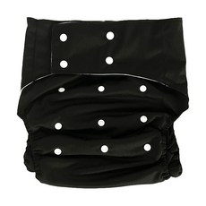 男女通用魔鬼氈布尿布 19 黑色圓點 均碼, 1件, 1個
