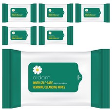 OLDam 女性專用便攜式清潔濕紙巾 20張, 60gsm, 1入, 6包