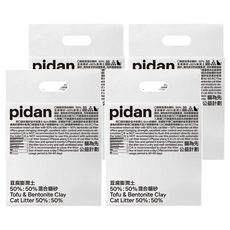 pidan 寵物貓砂 經典 豆腐膨潤土混合砂, 2.4kg, 4袋