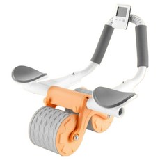 平板支撐二合一肘撐健腹輪, 雙輪加寬輪, 防滑耐磨, 大屏智能計時, 橘色