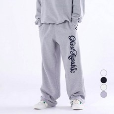 ghostrepublic 兒童草寫 1984 刺繡寬版棉褲 JLP-J644