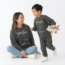 Little rabbit 家庭貓咪素描親子上下裝套組
