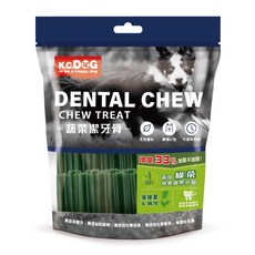 K.C.DOG 開心狗 蔬菜潔牙骨 天然素材 高嗜口性 無添加防腐劑/化學色素/化學香料, 葉綠素, 400g, 1包