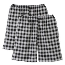캐리루시 데일리룩 큰 체크 선염 통기성 5부 잠옷 바지 2p