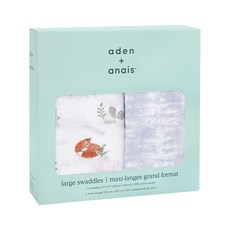 aden + anais 經典多功能包巾套裝, 47" x 47" (120cm x 120cm), 100%純棉紗布, 春色滿園, 1盒