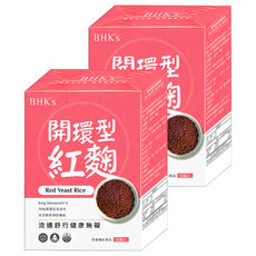 BHK's 開環型紅麴素食膠囊 300mg,60顆,2盒-促進新陳代謝，健康維持