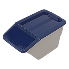 KEYWAY 聯府 資源分類收納桶 大, 灰色+藍色 掀蓋式