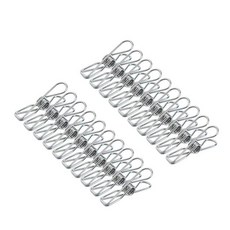 E.City 不鏽鋼防風曬衣吊衣夾 60個 尺寸約2.5x5.5x1.5cm, 1組