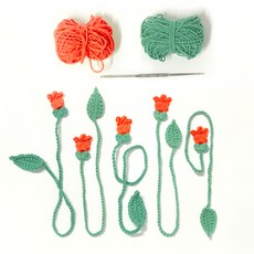 Mellowstory Stationery 鬱金香書籤編織套組, 紅橙色, 1個