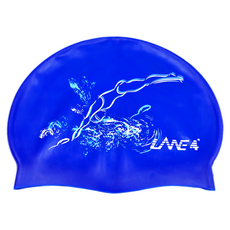 LANE4 羚活 兒童矽膠泳帽 MJ040-093093 跳水矽膠泳帽, 海軍藍, 1個